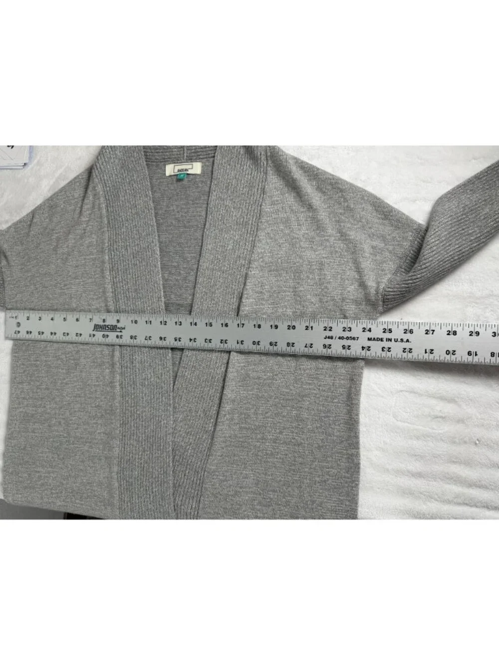 Andean Women's Gray Baby Alpaca Blend Open Front Duster Cardigan Sweater Medium